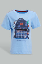 Load image into Gallery viewer, Redtag-Blue-Zipper-Bag-With-Navy-Short-Set-(2-Pack)-Sets-Infant-Boys-3 to 24 Months