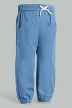Load image into Gallery viewer, Redtag-Light-Wash-Solid-Harem-Jeans-Jeans-Harem-Fit-Infant-Girls-3 to 24 Months