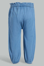 Load image into Gallery viewer, Redtag-Light-Wash-Solid-Harem-Jeans-Jeans-Harem-Fit-Infant-Girls-3 to 24 Months