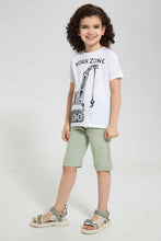 تنزيل الصورة على معرض الصور، Redtag-White-Embossed-Work-Zone-Print-T-Shirt-Graphic-T-Shirts-Boys-2 to 8 Years