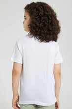 تنزيل الصورة على معرض الصور، Redtag-White-Embossed-Work-Zone-Print-T-Shirt-Graphic-T-Shirts-Boys-2 to 8 Years