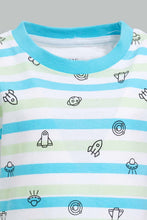 Load image into Gallery viewer, Redtag-White-And-Blue-With-Blue-Bottom-Casual-Set-(2-Pack)-Sets-Infant-Boys-3 to 24 Months