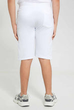 تنزيل الصورة على معرض الصور، Redtag-White-Printed-Active-Short-Active-Shorts-Senior-Boys-9 to 14 Years