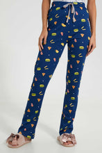 Load image into Gallery viewer, Redtag-Grey-Melange-Snacks-Printed-Pyjama-Set-Pyjama-Sets-Women's-