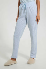 Load image into Gallery viewer, Redtag-Blue-V-Printed-Pyjama-Set-Pyjama-Sets-Women's-