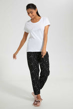 Load image into Gallery viewer, Redtag-White-Love-Printed-Pyjama-Set-Pyjama-Sets-Women's-