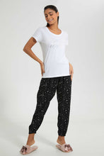 Load image into Gallery viewer, Redtag-White-Love-Printed-Pyjama-Set-Pyjama-Sets-Women's-