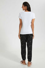Load image into Gallery viewer, Redtag-White-Love-Printed-Pyjama-Set-Pyjama-Sets-Women's-