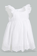 Load image into Gallery viewer, Redtag-White-Schiffli-Hem-Fluter-Sleeves-Blouse-Blouses-Infant-Girls-3 to 24 Months