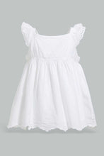 Load image into Gallery viewer, Redtag-White-Schiffli-Hem-Fluter-Sleeves-Blouse-Blouses-Infant-Girls-3 to 24 Months