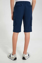 تنزيل الصورة على معرض الصور، Redtag-Navy-Chino-Cargo-Short-Chino-Shorts-Senior-Boys-9 to 14 Years