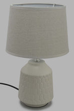 Load image into Gallery viewer, Redtag-White-Embossed-Ceramic-Table-Lamp-Category:Lamps,-Colour:White,-Filter:Home-Decor,-HARMONY,-HMW-HOM-Lighting,-New-In,-New-In-HMW-HOM,-Non-Sale,-Section:Homewares,-W22O-Home-Decor-