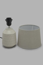 Load image into Gallery viewer, Redtag-White-Embossed-Ceramic-Table-Lamp-Category:Lamps,-Colour:White,-Filter:Home-Decor,-HARMONY,-HMW-HOM-Lighting,-New-In,-New-In-HMW-HOM,-Non-Sale,-Section:Homewares,-W22O-Home-Decor-