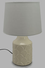 Load image into Gallery viewer, Redtag-Beige-Embossed-Ceramic-Table-Lamp-Category:Lamps,-Colour:Beige,-Filter:Home-Decor,-HARMONY,-HMW-HOM-Lighting,-New-In,-New-In-HMW-HOM,-Non-Sale,-Section:Homewares,-W22O-Home-Decor-