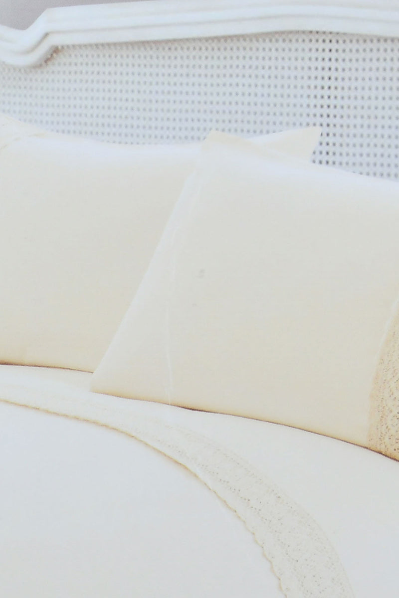 Redtag-Ivory-3-Pieces-Duvet-Cover-Set-With-Lace-(Double-Size)-Category:Duvet-Covers,-Colour:Ivory,-Filter:Home-Bedroom,-HMW-BED-Duvet-Covers,-LEGACY,-New-In,-New-In-HMW-BED,-Non-Sale,-S22C,-Section:Homewares-Home-Bedroom-