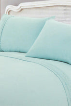 Load image into Gallery viewer, Redtag-Teal-3-Pieces-Duvet-Cover-Set-With-Lace-(Double-Size)-Category:Duvet-Covers,-Colour:Teal,-Filter:Home-Bedroom,-HMW-BED-Duvet-Covers,-New-In,-New-In-HMW-BED,-Non-Sale,-S22C,-Section:Homewares-Home-Bedroom-