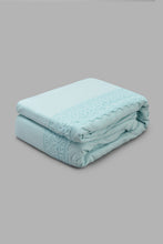Load image into Gallery viewer, Redtag-Teal-3-Pieces-Duvet-Cover-Set-With-Lace-(Double-Size)-Category:Duvet-Covers,-Colour:Teal,-Filter:Home-Bedroom,-HMW-BED-Duvet-Covers,-New-In,-New-In-HMW-BED,-Non-Sale,-S22C,-Section:Homewares-Home-Bedroom-