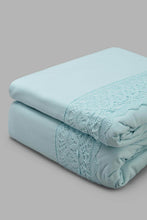 Load image into Gallery viewer, Redtag-Teal-3-Pieces-Duvet-Cover-Set-With-Lace-(Double-Size)-Category:Duvet-Covers,-Colour:Teal,-Filter:Home-Bedroom,-HMW-BED-Duvet-Covers,-New-In,-New-In-HMW-BED,-Non-Sale,-S22C,-Section:Homewares-Home-Bedroom-