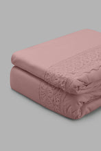 Load image into Gallery viewer, Redtag-Pink-3-Pieces-Duvet-Cover-Set-With-Lace-(Double-Size)-Category:Duvet-Covers,-Colour:Pink,-Filter:Home-Bedroom,-HMW-BED-Duvet-Covers,-New-In,-New-In-HMW-BED,-Non-Sale,-S22C,-Section:Homewares-Home-Bedroom-