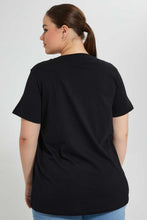 Load image into Gallery viewer, Redtag-Black-Jersey-Top-Sequins-Placement-Tops-Women's-