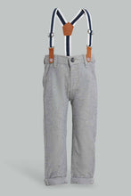 Load image into Gallery viewer, Redtag-Grey-Suspender-Oxford-Chino-Chino-Trousers-Infant-Boys-3 to 24 Months