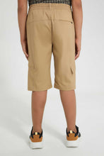تنزيل الصورة على معرض الصور، Redtag-Beige-Pullon-Cargo-Short-Chino-Shorts-Senior-Boys-9 to 14 Years
