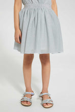 Load image into Gallery viewer, Redtag-Silver-Lurex-Front-Knot-Skirt-Set-Sets-Girls-2 to 8 Years