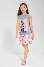 Load image into Gallery viewer, Redtag-Black-Minnie-Mouse-Aop-Skirt-Category:Skirts,-Colour:Black,-Filter:Girls-(2-to-8-Yrs),-Girls-Skirts,-New-In,-New-In-GIR,-Non-Sale,-S22C,-Section:Kidswear,-TBL-Girls-