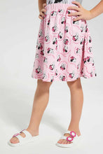Load image into Gallery viewer, Redtag-Black-Minnie-Mouse-Aop-Skirt-Category:Skirts,-Colour:Black,-Filter:Girls-(2-to-8-Yrs),-Girls-Skirts,-New-In,-New-In-GIR,-Non-Sale,-S22C,-Section:Kidswear,-TBL-Girls-