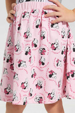 Load image into Gallery viewer, Redtag-Black-Minnie-Mouse-Aop-Skirt-Category:Skirts,-Colour:Black,-Filter:Girls-(2-to-8-Yrs),-Girls-Skirts,-New-In,-New-In-GIR,-Non-Sale,-S22C,-Section:Kidswear,-TBL-Girls-