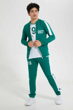 Load image into Gallery viewer, Redtag-Green-Zipthru-SweaT-Shirt-Hooded-Sweatshirts-Senior-Boys-9 to 14 Years