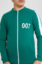 Load image into Gallery viewer, Redtag-Green-Zipthru-SweaT-Shirt-Hooded-Sweatshirts-Senior-Boys-9 to 14 Years