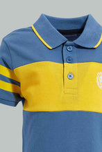 Load image into Gallery viewer, Redtag-Blue-And-Brown-Cut-And-Sew-Polo-Polo-Shirts-Infant-Boys-3 to 24 Months