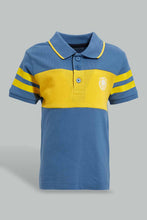 Load image into Gallery viewer, Redtag-Blue-And-Brown-Cut-And-Sew-Polo-Polo-Shirts-Infant-Boys-3 to 24 Months
