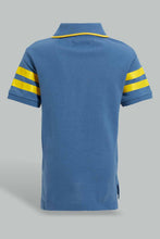 Load image into Gallery viewer, Redtag-Blue-And-Brown-Cut-And-Sew-Polo-Polo-Shirts-Infant-Boys-3 to 24 Months