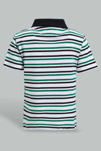 تنزيل الصورة على معرض الصور، Redtag-Navy-Striped-Yarndyed-Polo-Polo-Shirts-Infant-Boys-3 to 24 Months