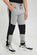 Load image into Gallery viewer, Redtag-Grey-Mel-Biker-Knee-Jogger-Pant-Joggers-Senior-Boys-9 to 14 Years