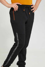 Load image into Gallery viewer, Redtag-Black-Zip-Thru-Jogger-Pant-Joggers-Senior-Boys-9 to 14 Years