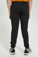 Load image into Gallery viewer, Redtag-Black-Zip-Thru-Jogger-Pant-Joggers-Senior-Boys-9 to 14 Years