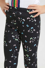 تنزيل الصورة على معرض الصور، Redtag-Black-Aop-Legging-Jeggings-Girls-2 to 8 Years