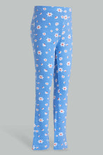 تنزيل الصورة على معرض الصور، Redtag-Sky-Blue-Aop-Legging-Jeggings-Girls-2 to 8 Years