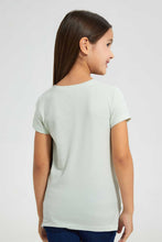 Load image into Gallery viewer, Redtag-Mint-T-Shirt-With-Placment-Print-Graphic-T-Shirts-Girls-2 to 8 Years