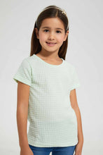 Load image into Gallery viewer, Redtag-Mint-Girls-Jacquard-T-Shirt-Plain-T-Shirts-Girls-2 to 8 Years