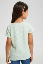 Load image into Gallery viewer, Redtag-Mint-Girls-Jacquard-T-Shirt-Plain-T-Shirts-Girls-2 to 8 Years