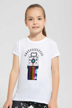 Load image into Gallery viewer, Redtag-White-Girls-Sequins-T-Shirt-Embellished-T-Shirts-Girls-2 to 8 Years