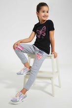 تنزيل الصورة على معرض الصور، Redtag-Black-Girls-Sequins-T-Shirt-Embellished-T-Shirts-Girls-2 to 8 Years