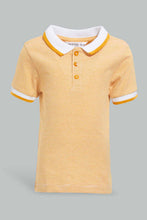 Load image into Gallery viewer, Redtag-Yellow-Yd-Pin-Striped-Polo-Short-Slv-With-Color-Tipping-Polo-Shirts-Infant-Boys-3 to 24 Months