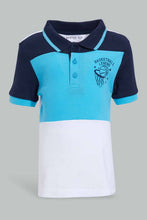 Load image into Gallery viewer, Redtag-Blue-Navy-White-Polo-Cut-And-Sew-Pique-Polo-Polo-Shirts-Infant-Boys-3 to 24 Months
