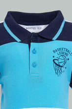 Load image into Gallery viewer, Redtag-Blue-Navy-White-Polo-Cut-And-Sew-Pique-Polo-Polo-Shirts-Infant-Boys-3 to 24 Months
