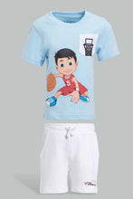 Load image into Gallery viewer, Redtag-Aqua-Basket-Ball-Casual-Set-(2-Pack)-Sets-Infant-Boys-3 to 24 Months